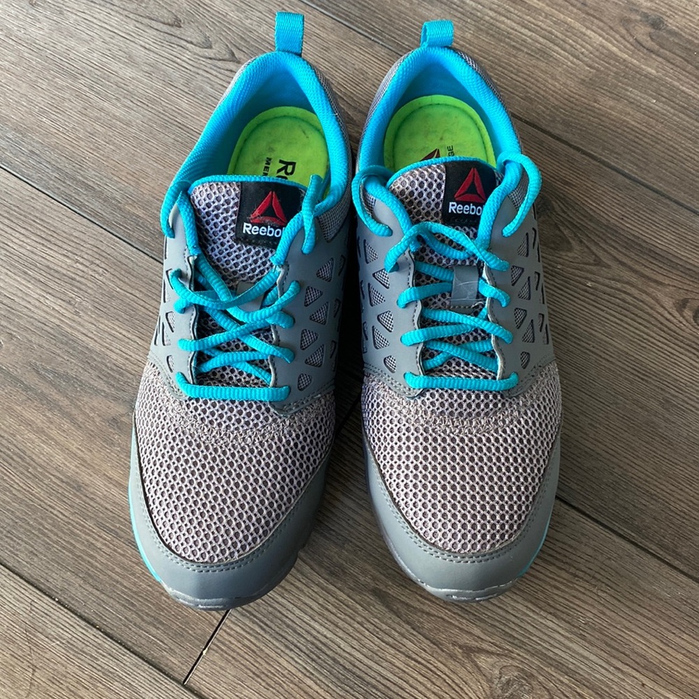 Reebok Women's Sublite Cushion ESD SR Alloy Toe - Grey / Turquoise Size 9M